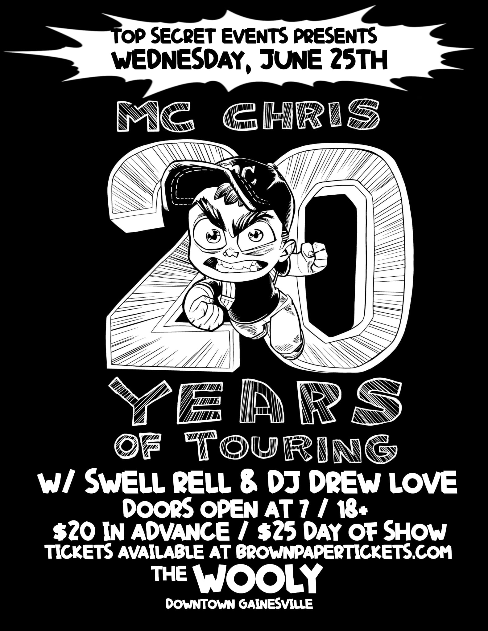 mc chris 20 years of touring poster