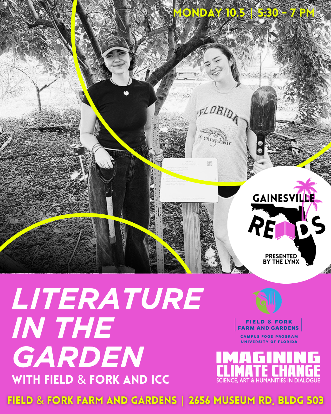 Poster for Literature in the Garden with Field & Fork