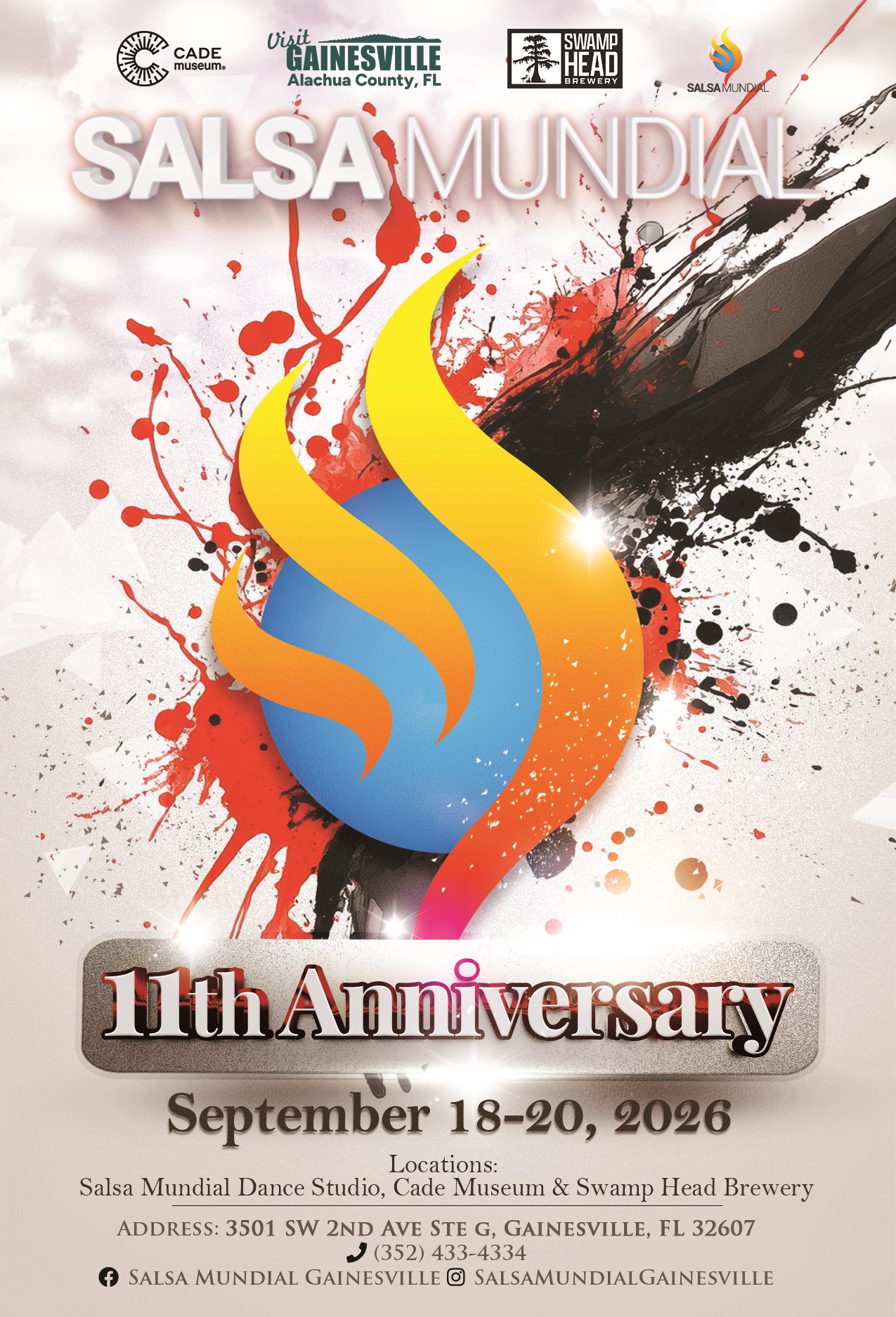 Poster for Salsa Mundial 11th Anniversary Dance Weekend, September 18-20