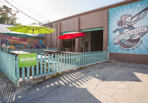 Mural and sign at First Magnitude Brewing Company