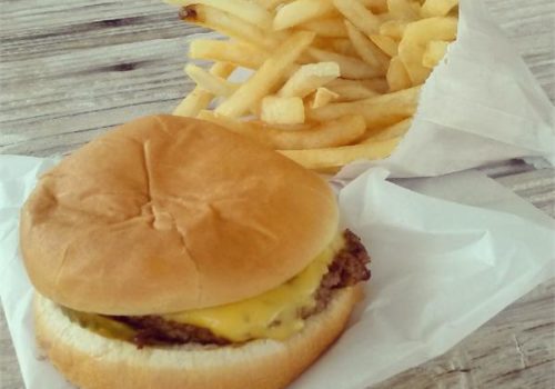 Cheeseburger and fries