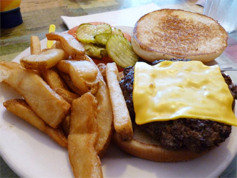 Cheeseburger and Steak Fries at Conestoga's