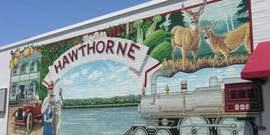Hawthorne wall mural