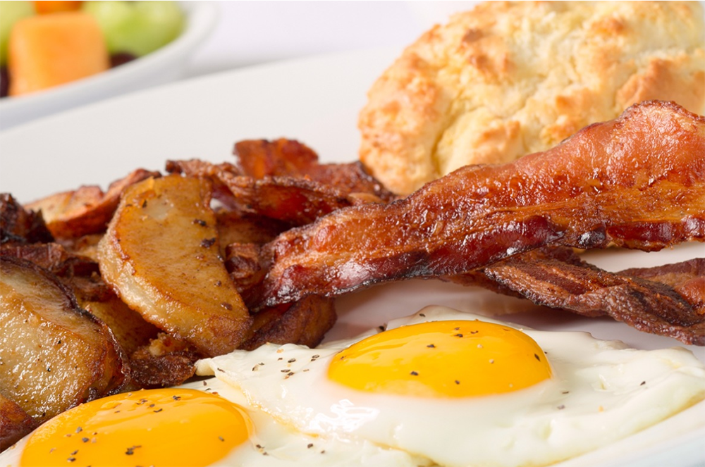 eggs bacon and biscuit