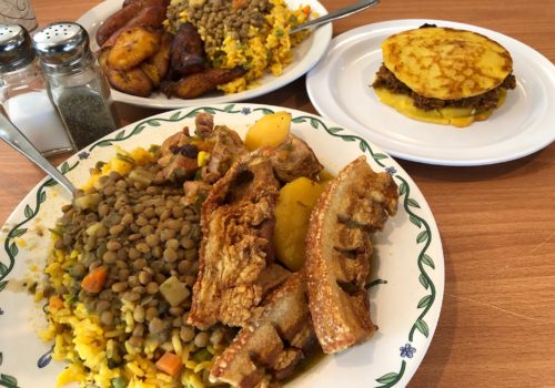Plates with latin food