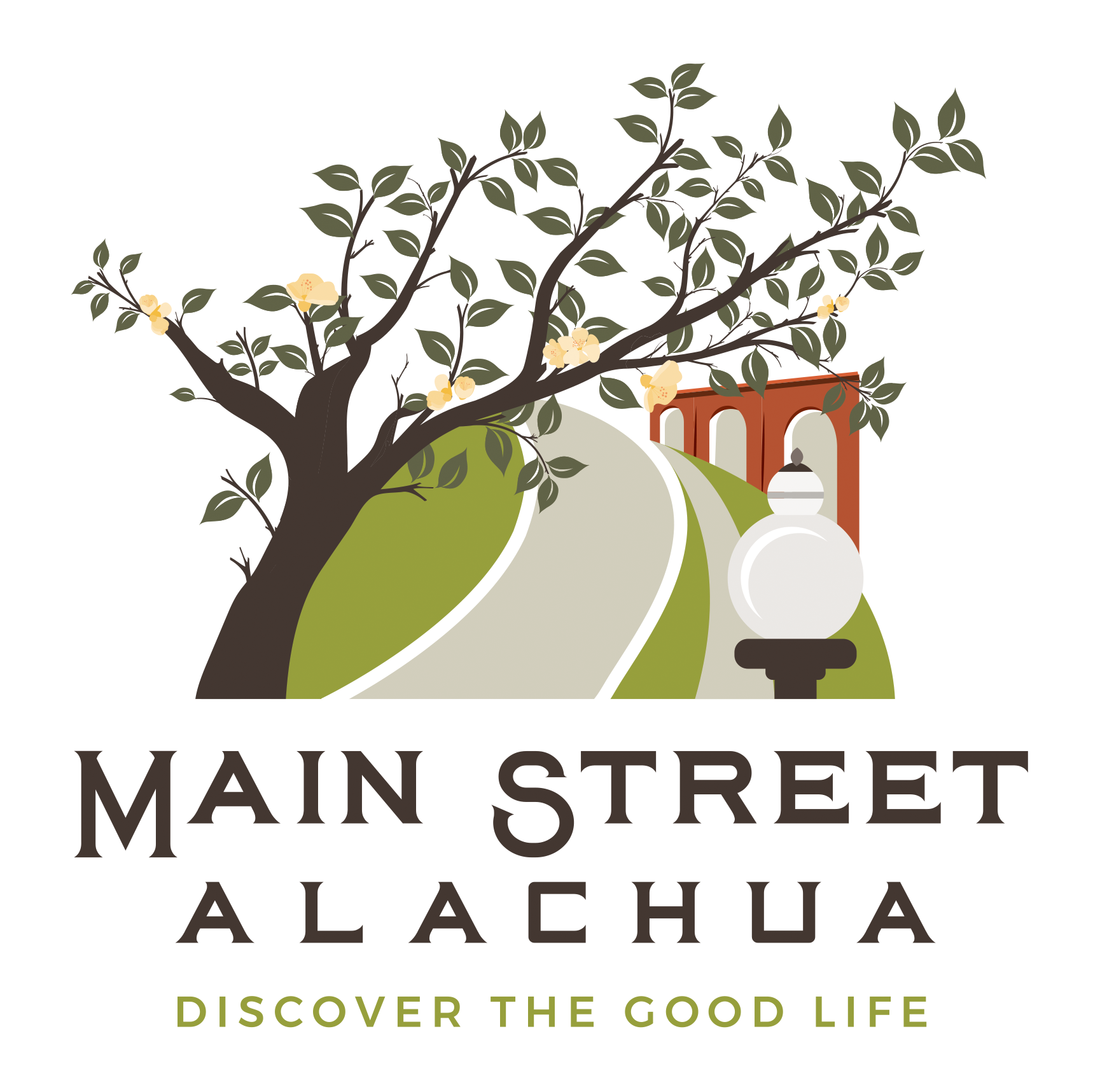 Logo for Main Street Alachua, discover the good life