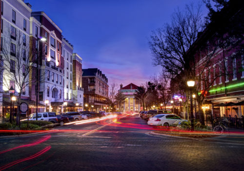Downtown Gainesville at night