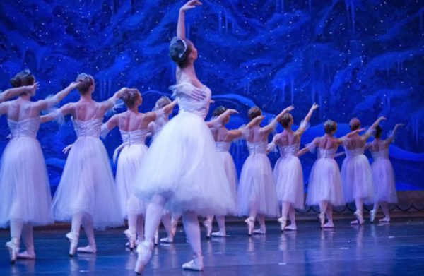 Dancers performing on stage during The Nutcracker