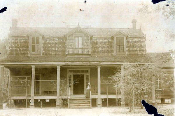 Matheson House 1867 with Augusta Florida Steele on the front porch
