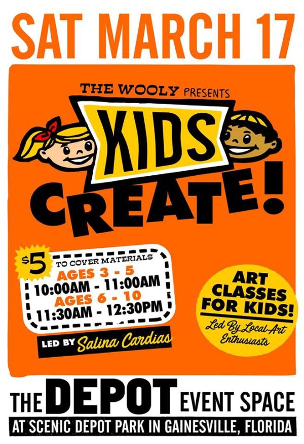 kids create at the depot event space events in gainesville and whats good in alachua county fl kids event poster
