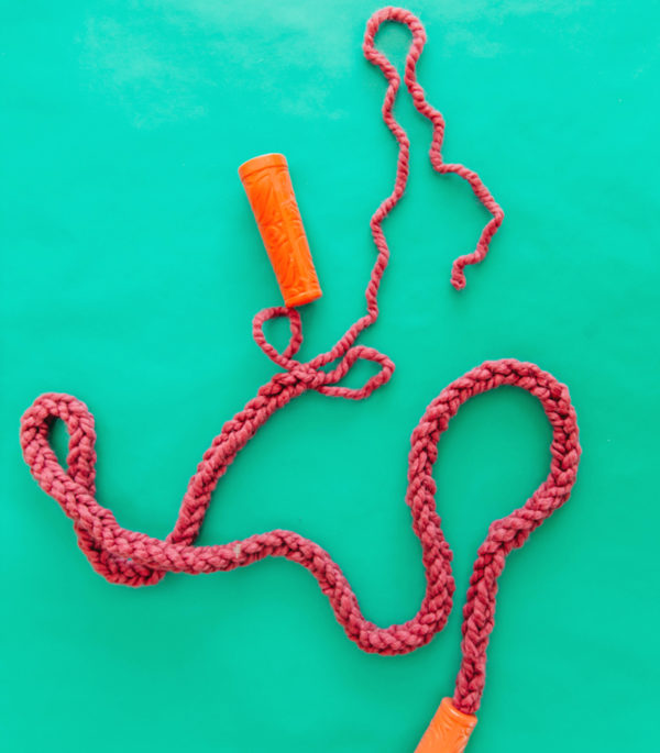 Finger Knitting at Dudley Farm