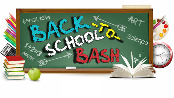 back to school bash on chalkboard
