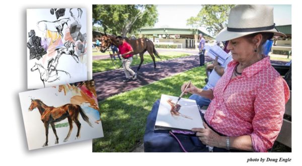 Catherine painting thoroughbred race horses