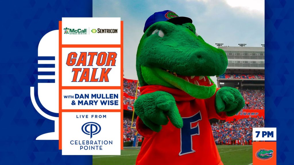 Gator Talk with Dan Mullen & Mary Wise. Live from Celebration Pointe. 7pm