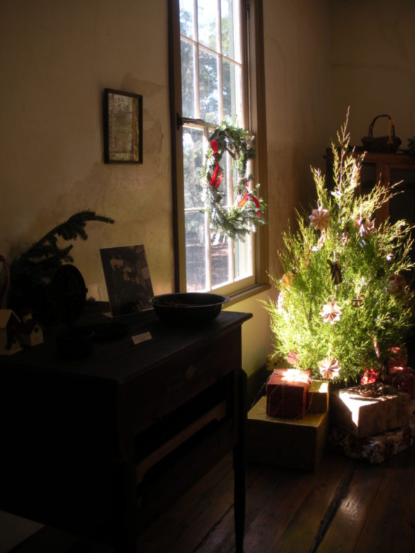 Holiday Decorations in the historic school room