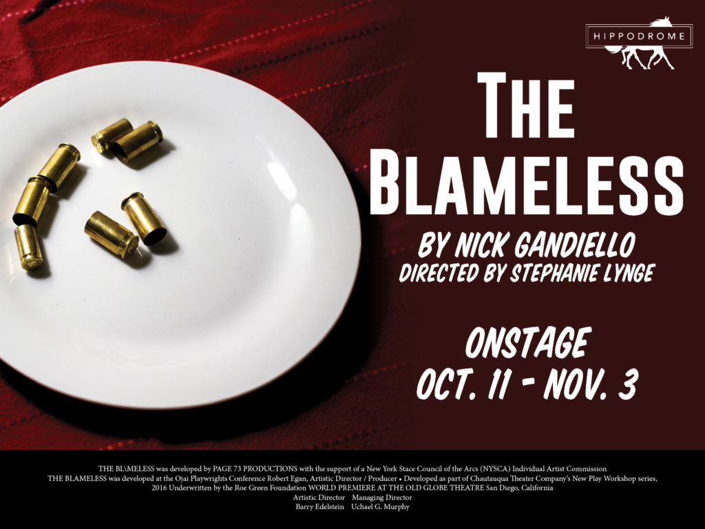 The Blameless. Dinner plate with bullet casings on it.