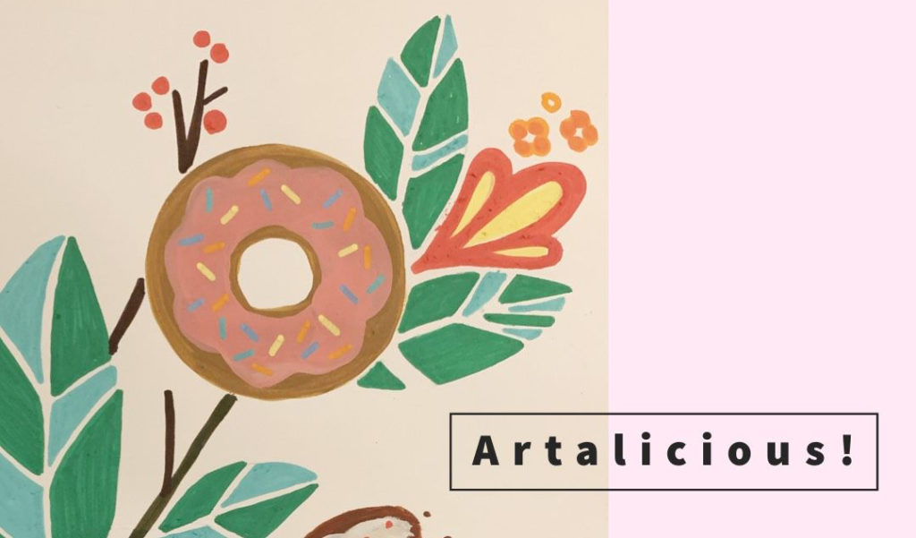 Painted plants and donuts