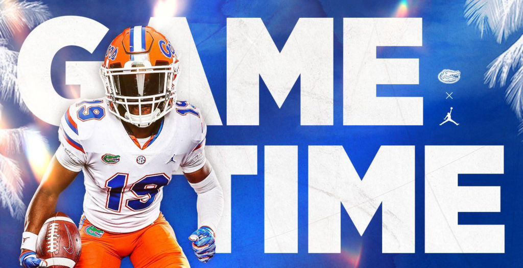 Gators football player with text GAME TIME