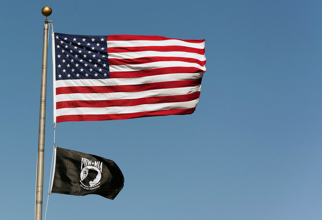 American Flag with POW/MIA Flag