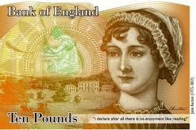 Jane Austen's image on the British 10 pound note.