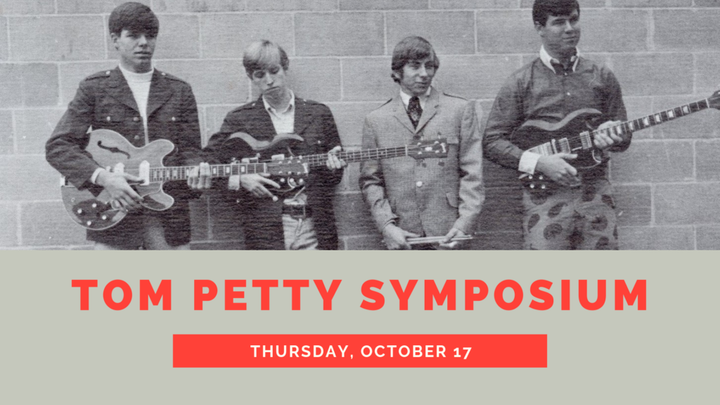 1960s Gainesville High School Yearbook Photo of high school band members including Tom Petty. Tom Petty Symposium, Thursday, October 17.