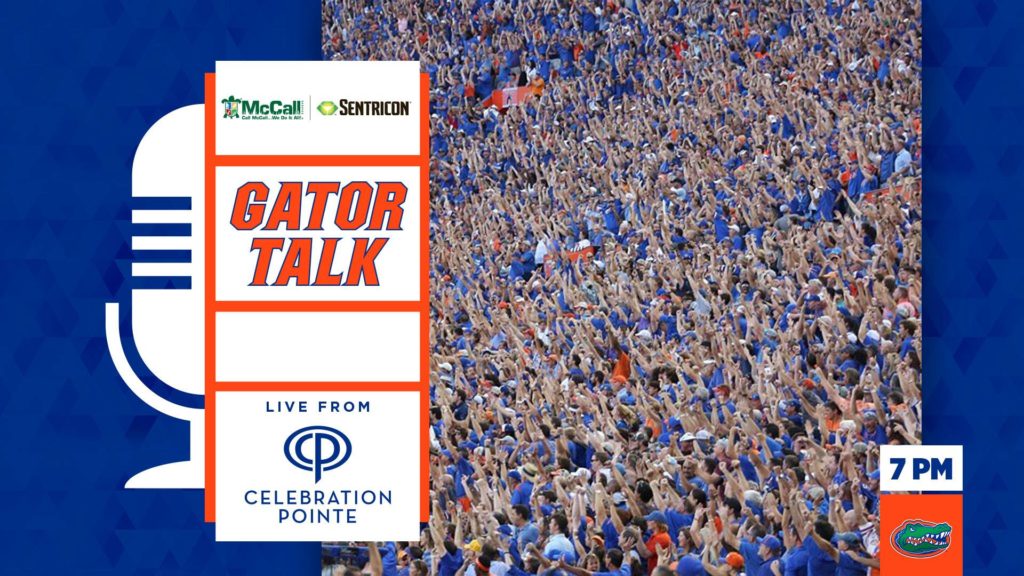Gator football crowd. Gator Talk live from Celebration Pointe at 7pm