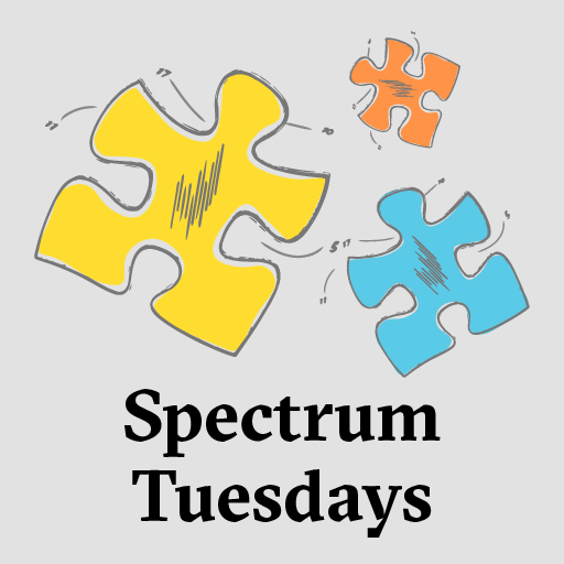 Colorful puzzle pieces with text Spectrum Tuesdays