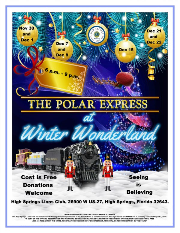 Holiday decorations and model train. The Polar Express at Winter Wonderland