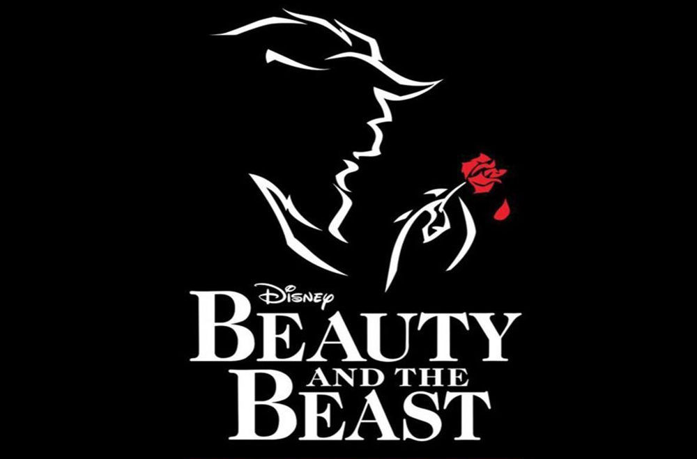 Illustration of beast and rose. Disney's Beauty and the Beast