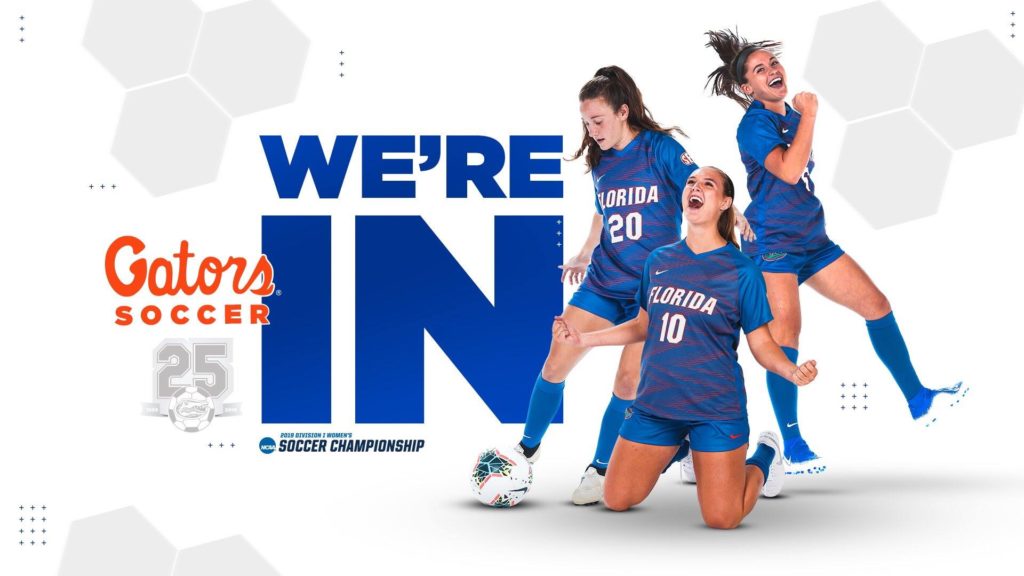 Gators Soccer Players with text We're In