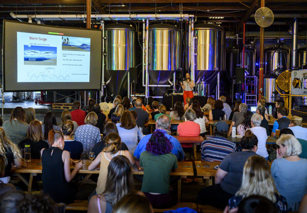 crowd at the brewery