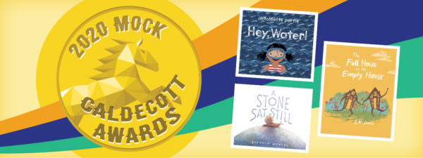 Illustration of an award and book covers.