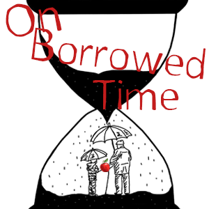 Illustration of people holding umbrellas inside an hourglass. On Borrowed Time