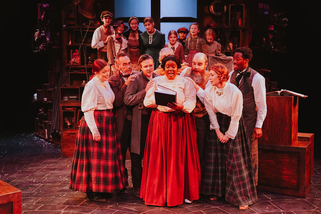 Cast of A Christmas Carol on stage
