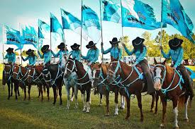 Drill team participants on horses