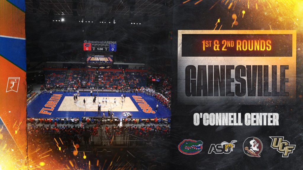 Gators Volleyball Court. NCAA Volleyball Tournament 1st and 2nd rounds.