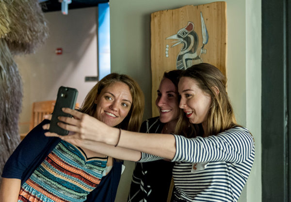 people taking selfie