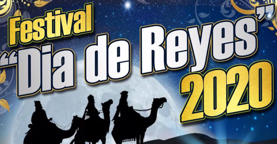 silhouettes of 3 camel riders. Festival "Dia de Reyes" 2020