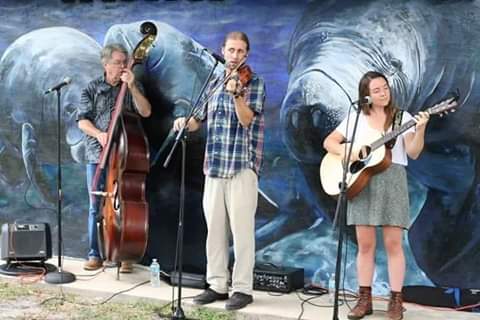 Band members of The Front Porch Backsteppers performing