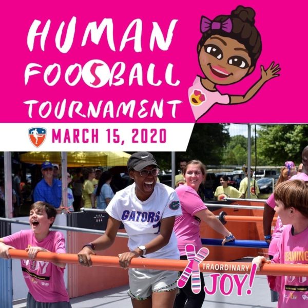People playing Human Foosball