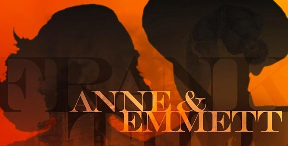 Silhouettes of two figures. Anne & Emmett