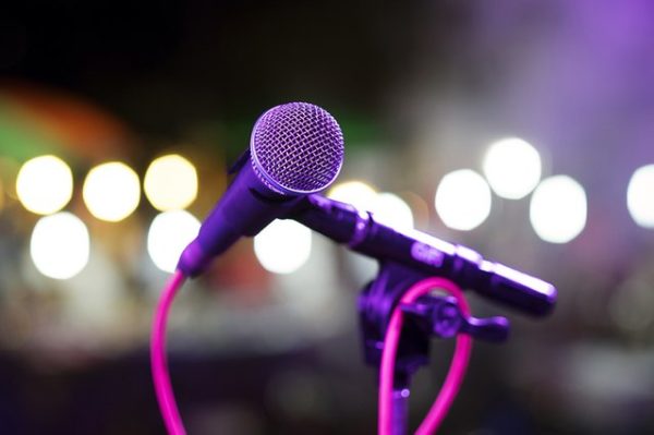 Close up image of a microphone