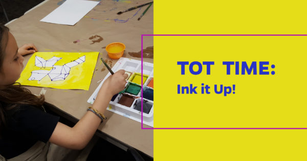 Tot Time: Ink it up. Kids making art