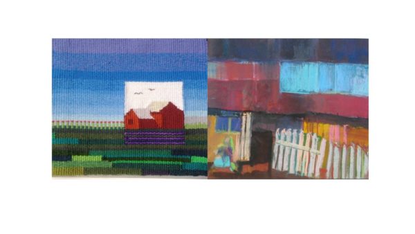 abstract artwork of houses
