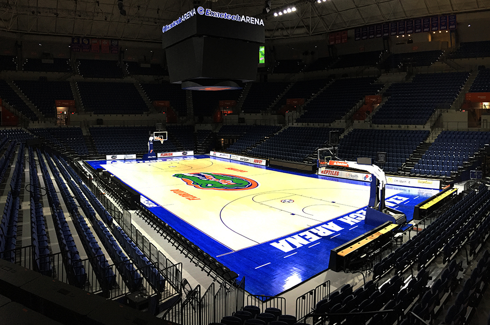 gators basketball court at exactech arena
