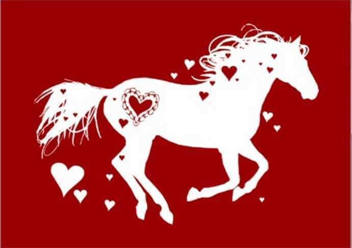 illustration of horse with hearts