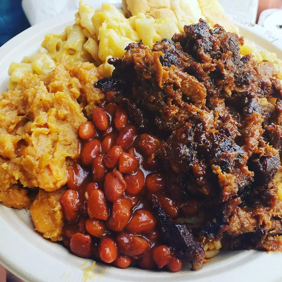 BBQ plate of food