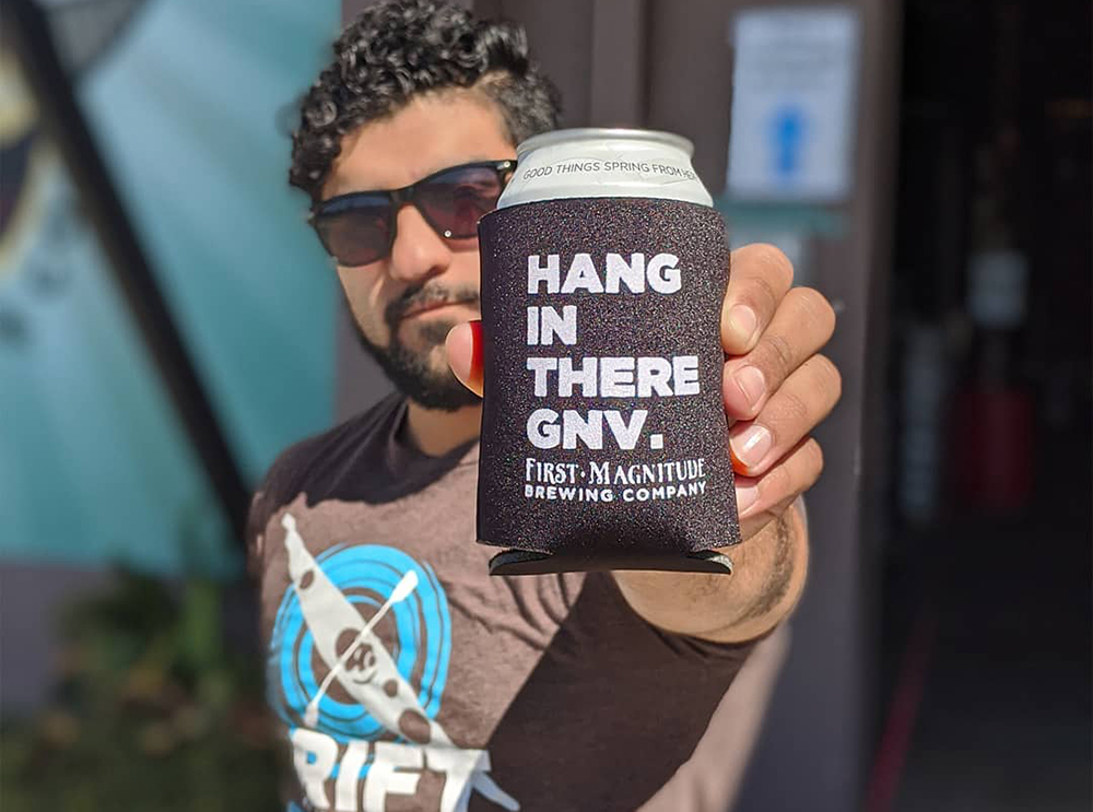 Hang In There GNV koozie from First Magnitude Brewing Company