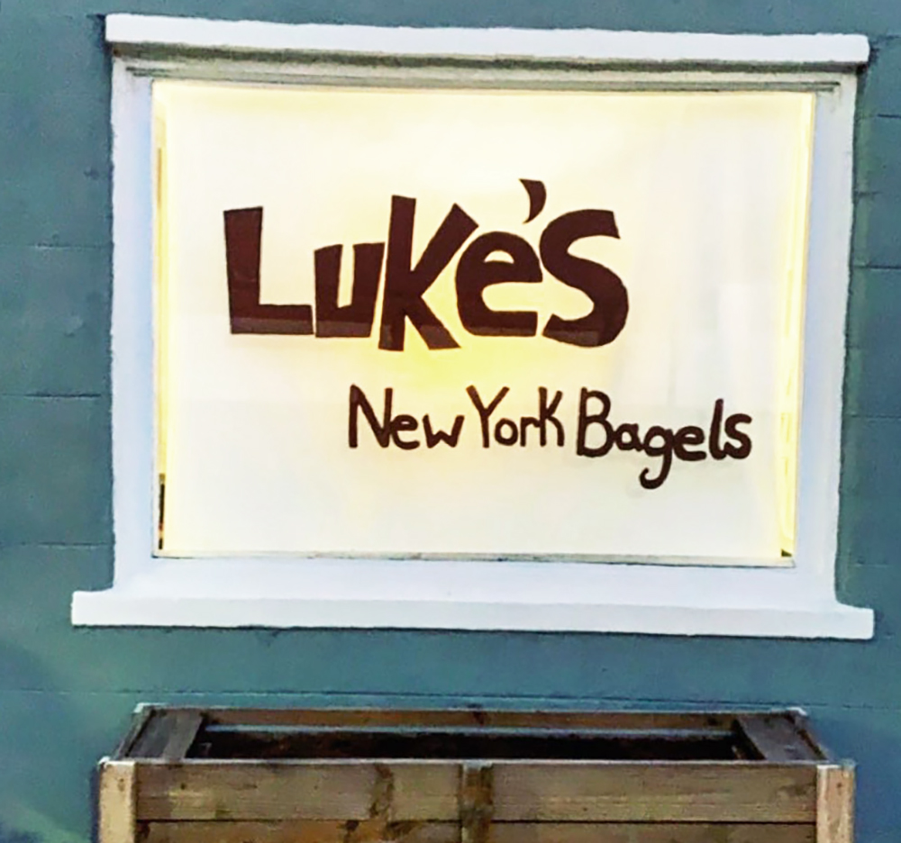 Luke's New York Bagels hand painted sign