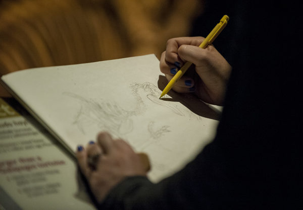 person drawing
